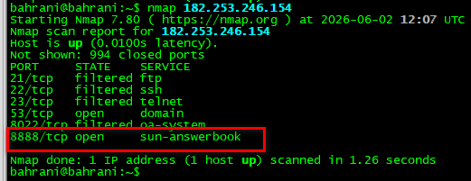 Verifikasi Port Mapping dengan Nmap
