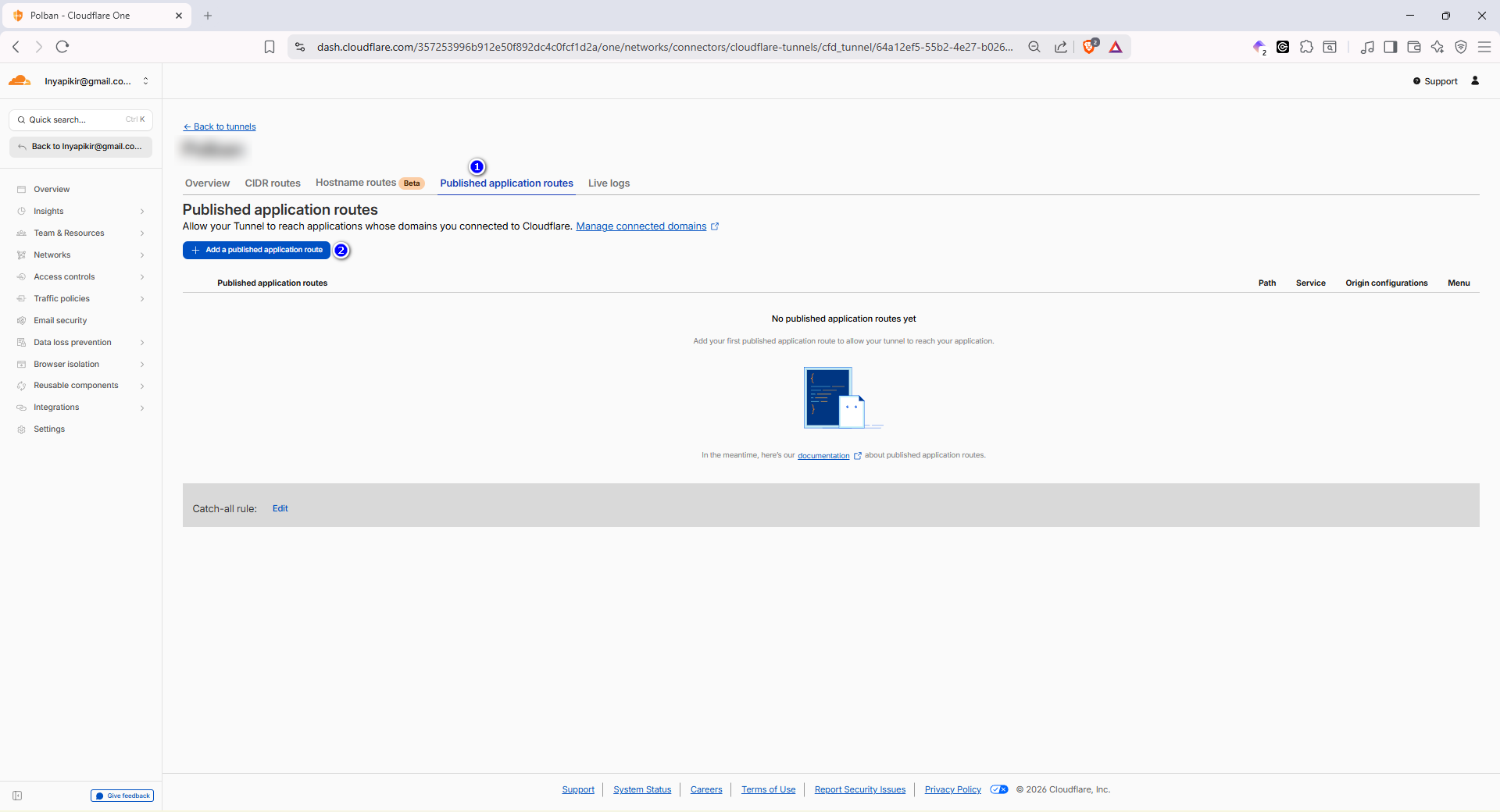 Klik Configure pada tunnel