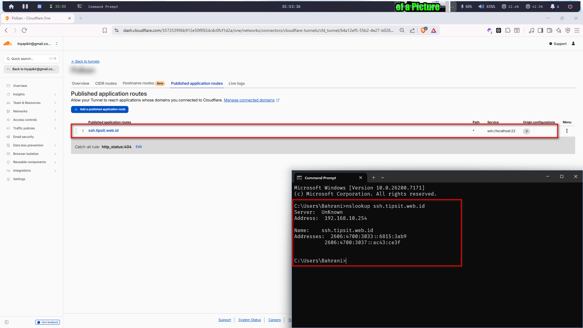 Hostname berhasil disimpan